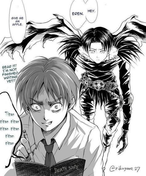 Attack On Titan Crossover, Nate River, Attack On Titan Funny, Light Yagami, Me Anime, Memes Anime, Anime Meme, Eren Jaeger, Anime Crossover