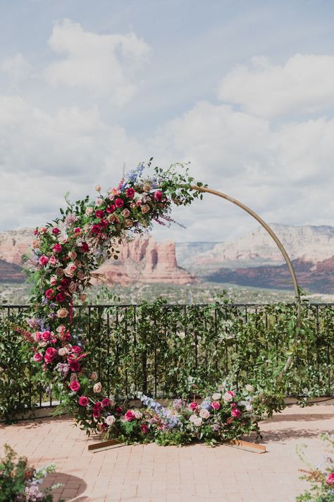 Beautiful flower backdrop. Fall Wedding Arizona, Sky Ranch Lodge Sedona Weddings, Sky Ranch Lodge Sedona, Photographer Planner, Wedding Decisions, Wedding In Arizona, Sky Ranch, Celestial Boho, Wedding Swag