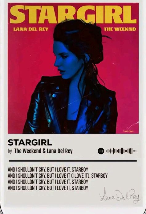 Lana Del Rey Music Poster, Stargirl Poster, Lana Del Rey Stargirl, Stargirl Lana Del Rey, Lana Del Rey Cover, Singer Fanart, The Weeknd Album Cover, Adele Singer, Lana Del Rey Music