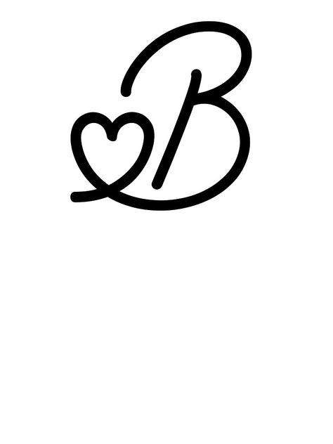 B With A Heart Tattoo, Letter B Nail Art, Letter B Heart Tattoo, B Drawing Letter, Letter B Font Style, B Letter Drawing, The Letter A Aesthetic, B Love Wallpaper, B Design Letter