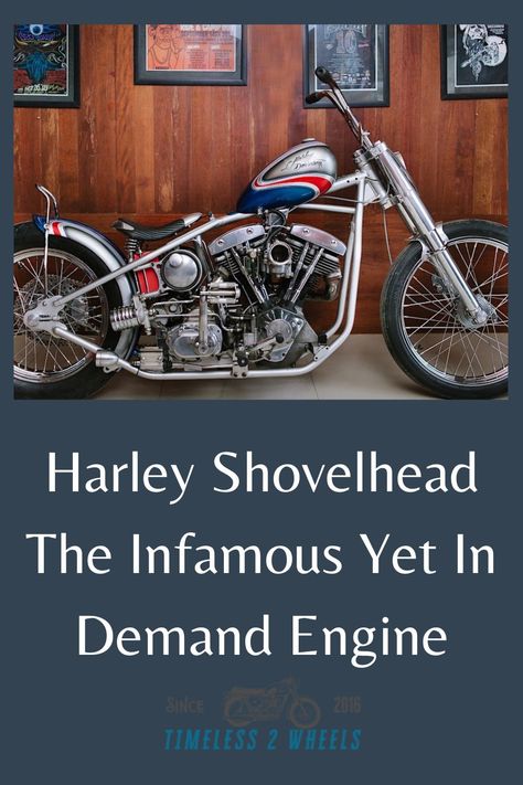 The Harley-Davidson Shovelhead engine made its debut in 1966. Taking its name from the rocker covers looking like a coal shovel flipped upside down, the Shovelhead succeeded the iconic Panhead engine and was ultimately the last of the FL series engines. Although plagued with problems, its distinctive look and improved power output meant sales were up 26% on its release. Shovelhead Engine, Amf Harley, Harley Davidson History, Harley Shovelhead, Super Glide, Japanese Motorcycle, Motor Cycles, Motorcycle Manufacturers, Chain Drive