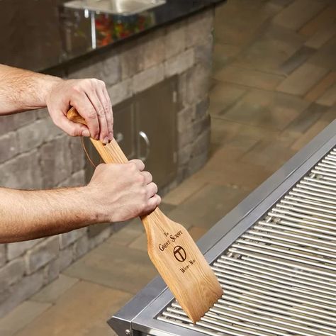 GreatScrape Woody Nub Grill Scraper | Wayfair Grill Scraper, Charcoal Smoker, Butcher Block Oil, Wood Grill, Burnt Food, Bbq Set, Bbq Gifts, Barbeque Grill, Stainless Steel Bbq