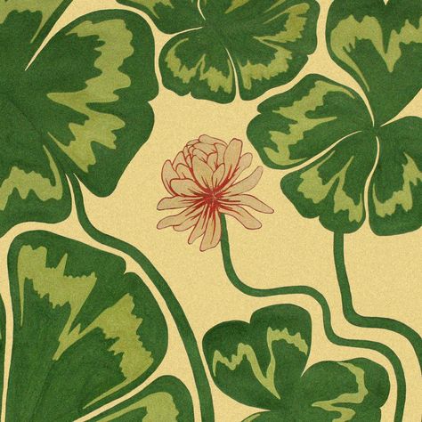 clovers 🍀 prints available on my website 👁️ Funky Art Prints, Edmund Dulac, Apartment Art, My Drawings, Graphic Arts, Malbec, Funky Art, May 22, Green Aesthetic