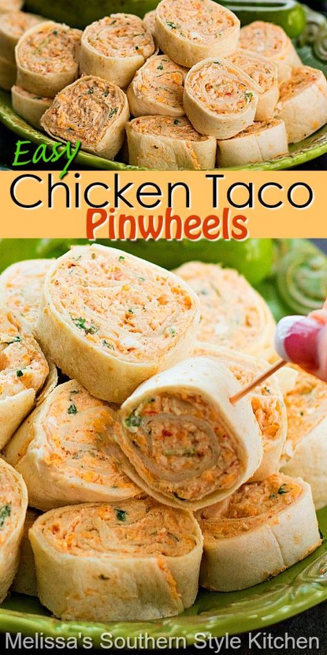 Chicken Taco Pinwheels, Easy Chicken Taco, Taco Pinwheels, Chicken Pinwheels, Tortilla Pinwheels, Chicken Tacos Easy, Pinwheel Recipes, Appetizers Easy Finger Food, Chicken Taco