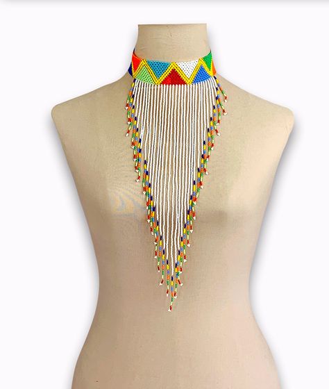 African Beaded Necklace Choker White | Wholesale | EARTH AFRICA African Beaded Necklace, African Beads Necklace, Extra Long Necklace, Woman Necklace, African Necklace, Choker Style Necklace, Maasai, Choker Style, Neck Piece