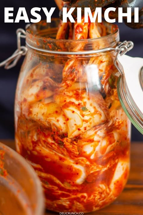 Traditional Kimchi Recipe, Easy Kimchi Recipe, Kimchee Recipe, Pok Choi, Korean Food Kimchi, Koreansk Mad, Easy Kimchi, Homemade Kimchi, Vegan Kimchi