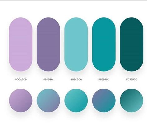 Teal Color Palette, Flat Color Palette, Ui Ux 디자인, Gradient Color Design, Hex Color Palette, Purple Color Palettes, Graphisches Design, Palette Design, Color Palette Design