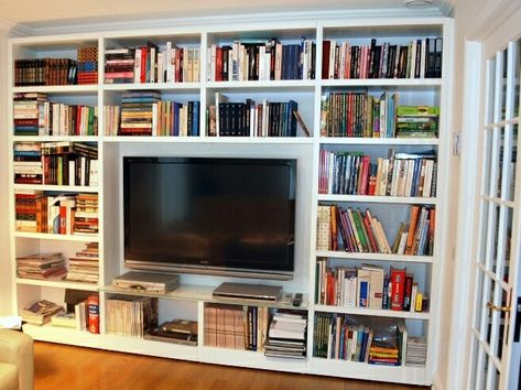 Bookshelf Wall In Bedroom, Tv And Bookshelf Wall Bedroom, Living Room Tv Wall Bookshelves, Bookshelf With Tv In Middle, Floor To Ceiling Bookshelves With Tv, Bookshelf Around Tv, Bookshelves In Living Room With Tv, Tv Bookshelf, British Standard Kitchen