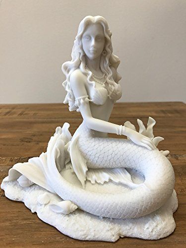 Mermaid Sitting on Beach - White Sculpture Figurine Statue Mermaid Sculptures & Statues, Garden Statues For Sale, Sitting On Beach, Mermaid Sitting, Mermaid Statue, Mermaid Figures, White Sculpture, Mermaid Sculpture, Sculpture Inspiration