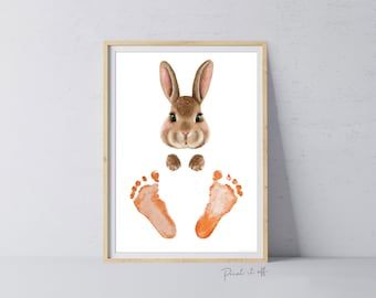 PrintitoffShop - Etsy Canada Footprint Art, Card Print, Baby Memories, Hoppy Easter, Cute Happy, Easter Kids, Craft Time, Free Prints, Sign Printing