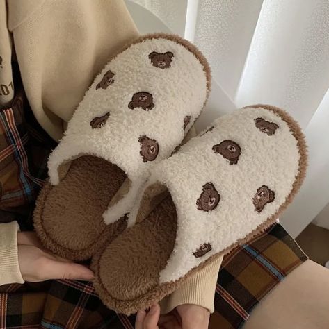 Softmoc Slippers, Embroidered Slippers, Couple Fashion, Bear Slippers, Fluffy Slippers, Comfy Slippers, Cute Slippers, Fashion Cartoon, Soft Slippers