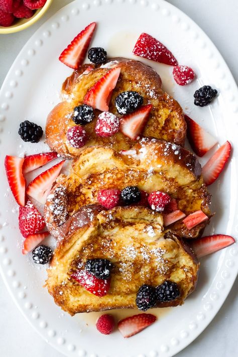 Sourdough French Toast, Protein French Toast, Challah French Toast, Classic French Toast, Overnight French Toast, French Toast Sticks, Cinnamon French Toast, French Toast Recipe, Idee Pasto Sano