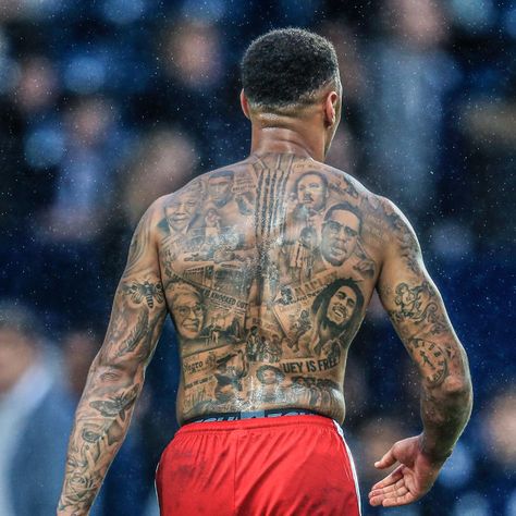 Andre Gray, Boxing Tattoos, Joshua King, Black Men Tattoos, Football Tattoo, Basic Tattoos, Memphis Depay, Marcus Garvey, King Tattoos