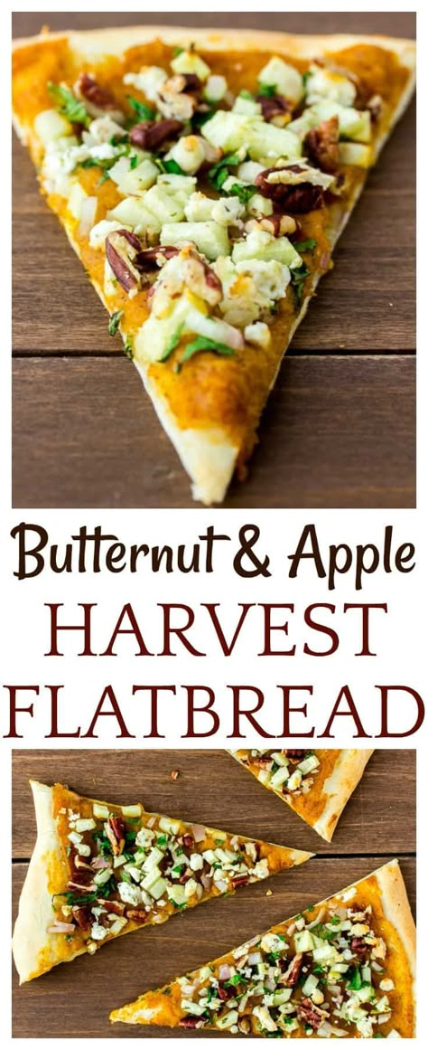 Butternut Squash Flatbread Pizza, Green Apple Pizza, Vegan Flatbread Pizza Recipes, Butternut Squash Puree Recipes Dinners, Fall Flatbread Pizza, Harvest Recipes Fall, Fall Flatbread Recipes, Pumpkins And Pizza Party, Recipes With Butternut Squash Puree