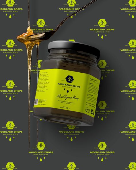 Woodland Drops is an exquisite brand dedicated to providing premium, pure organic honey that is guaranteed GMO-free. With a commitment to excellence and a passion for nature's bounty, Woodlands Drop stands as a beacon of quality in the world of honey production. #packagingdesign #honeybusinessbranding Looking to upgrade your packaging design? Inquire via a link in bio 🖤 #SocialGizmoDesigns #HoneyBranding #HoneyBusiness #BoldDesign #BoldPackagingDesign #VisualIdentity #BeeLogo #BrandDesigner... Honey Production, Luxury Branding Identity, Diy Branding, Nature's Bounty, Organic Honey, Natural Honey, Modern Branding, Creative Branding, Custom Branding