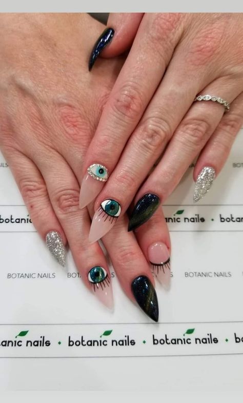 "Third Eye" nails by Botanic Nails Third Eye Nails, Botanic Nails, Eye Nails, Nails Blue, 3rd Eye, Burning Man, Nails Nails, Blue Nails, Third Eye