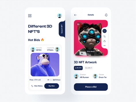 NFT Marketplace App by AppShark for Ui Sharks on Dribbble Social App Design, Mobile App Inspiration, App User Interface, Design Exploration, Meditation App, Twitter App, App Interface Design, Ui Design Website, Meditation Apps