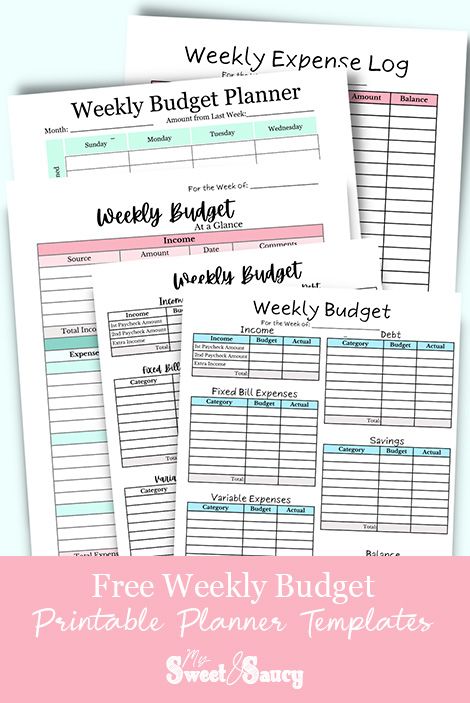 Free Weekly Budget Printable Planner Templates - My Sweet and Saucy Weekly Paycheck Budget Printables Free, Paycheck Budget Printables Free, Weekly Paycheck Budget, Paycheck Budget Printables, Weekly Budget Printable, Budget Sheet Template, Printable Budget Sheets, Family Budget Planner, Household Budget Template