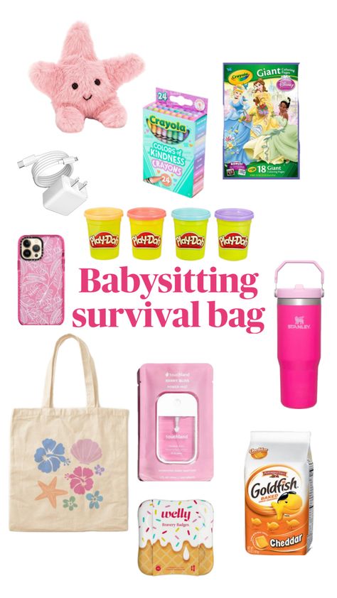 Babysitter Printable, Babysitting Bag, Babysitting Hacks, Babysitting Kit, Happy Potato, Cute Best Friend Gifts, Road Trip Kit, Babysitting Activities, Babysitting Fun