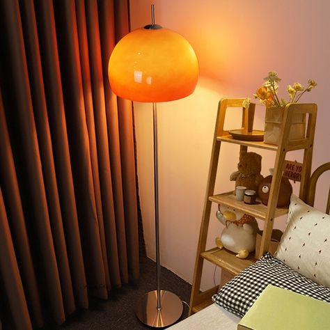 Orange Mushroom, Floor Lamp Styles, Glass Floor Lamp, Electric Bulb, Glass Floor, Mushroom Lamp, Andy Warhol, Claude Monet, My New Room