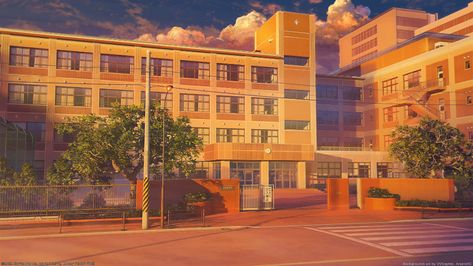 Sunset School, Gacha Backgrounds Outside, Visual Novel Game, Novel Game, Episode Interactive Backgrounds, Live Backgrounds, Episode Backgrounds, Scene Background, Scenery Background