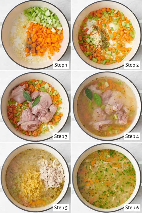 Chicken Noodle Soup {Egg Noodle Recipe} - FeelGoodFoodie Chicken No Noodle Soup, Chicken Thigh Chicken Noodle Soup, Chicken Noodle Soup Egg Noodles Easy, Light Chicken Noodle Soup, Chicken Noodle Soup Cast Iron Pot, Kneaders Chicken Noodle Soup, Chicken Noodle Soup When Sick, Chicken Star Noodle Soup, Chicken Noodle Soup Easy Stove Top