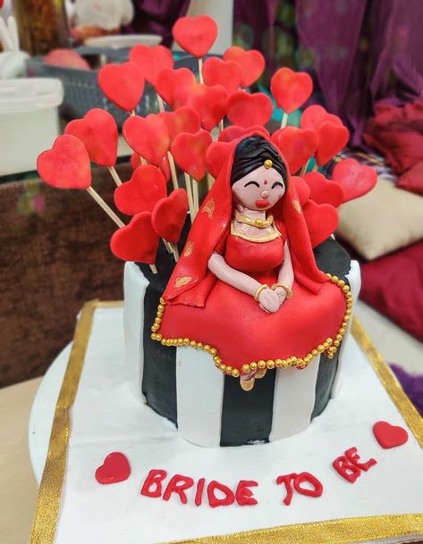 Bride To Be Cake, Indian Wedding Cakes, Bride To Be, Indian Bride, Wedding Cakes, Birthday Cake, Baking, Cake, Birthday