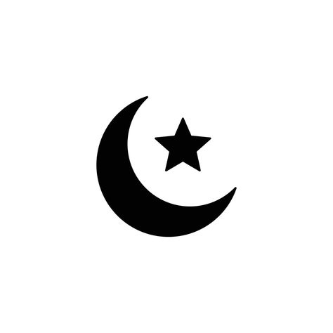 Islamic crescent star simple flat icon vector. Crescent moon icon. Islamic icon Islam Moon And Star, Islamic Moon And Star, Islam Logo, Islam Moon, Islamic Moon, Islamic Logo, Star Simple, Islam Symbol, Moon Vector