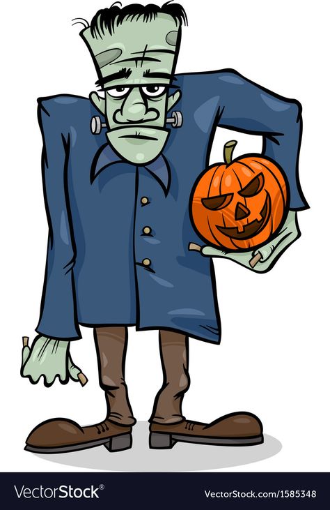 Frankenstein Cartoon, Frankenstein Illustration, Frankenstein Art, Halloween Frankenstein, Cartoon Green, Scene Drawing, Kid Friendly Halloween, Halloween Frames, Funny Caricatures