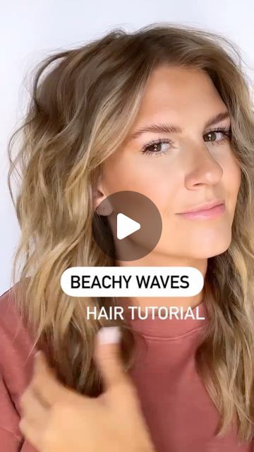 Beach Waves With A Curling Wand, Easy Curl Tutorial, Textured Waves Hair Tutorial, S Wave Curls, Beach Waves For Straight Hair, Small Loose Curls, Beach Waves Hair Tutorial Medium Hair, Curled Medium Hairstyles, Crimped Hairstyles Shoulder Length