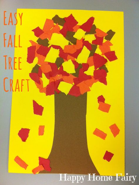 easy fall tree craft! construction paper, glue - BAM. Cuteness Fall Tree Craft, Pastor Appreciation Month, Fall Crafts For Toddlers, Happy Home Fairy, Construction Paper Crafts, Fall Arts And Crafts, Fall School, Fall Art Projects, Fall Kindergarten