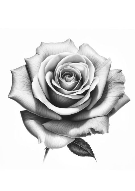 White Rose Tattoo Design, Rose Tattoo Men Stencil, Realism Rose Tattoo Design, Rose Drawing Realistic, Tattoo Rose Men, Drawing Fillers, Traditional Rose Tattoo Design, Rose Tattoo Realistic, Rose Black And Grey