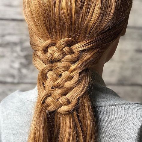 Long Hair With Soft Layers, Traditional Celtic Hairstyles, Celtic Hairstyles, Celtic Braids, Braids Hair Tutorials, Knotted Bun Tutorial, Slim Your Face, Celtic Knot Hair, Celtic Braid