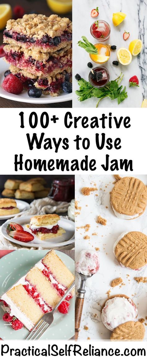 Creative Ways to Use Homemade Jam ~ Recipes Using Jam Recipes To Use Up Jam, Cooking With Jam, Ways To Use Jam, Recipes That Use Jelly, Baking With Jam Recipes, Dessert With Jam, Desserts Using Jam, Recipes With Jam In Them, Recipes That Use Jam