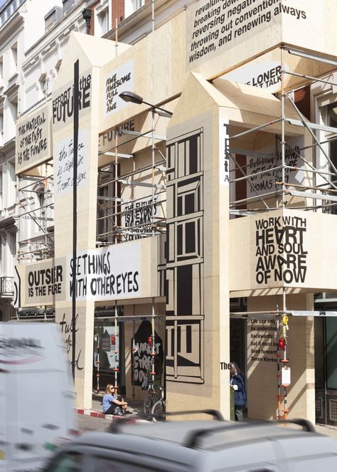 West Architecture · Dover Street Market - The Next 10 Years · Divisare Market Signage, Dover Street Market London, Hoarding Design, Retail Facade, Retail Signage, Brand Event, Dover Street Market, Furniture Logo, Design Market