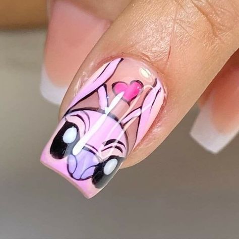 Pink Stitch Nails, Manicure Stitch, Stitch Nails Disney, Nail Art Stitch, Stitch Nail Designs, Nails Stitch, Easter Nail Ideas Spring, Stitch Nail Art, Stitch Nails