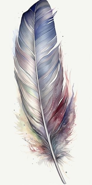 Photo feather water color painting on wh... | Premium Photo #Freepik #photo #peacock-pattern #peacock #artwork #painting Feather Art Drawing, Feathers Drawing, Peacock Artwork, Feather Artwork, Feather Drawing, Watercolor Feather, Peacock Pattern, Feather Painting, Ink In Water