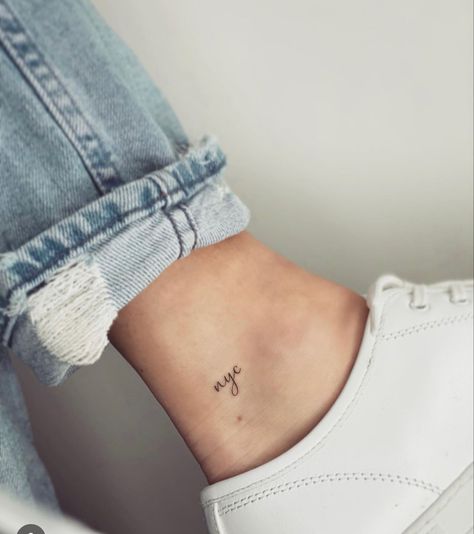 Tiny Nyc Tattoo, New York Inspired Tattoo, Nyc Tattoo Small, Nyc Tattoo Ideas, New York Tattoos, Mom Tattoo Ideas, Tattoo New York, Ny Tattoo, Tattoos 2023