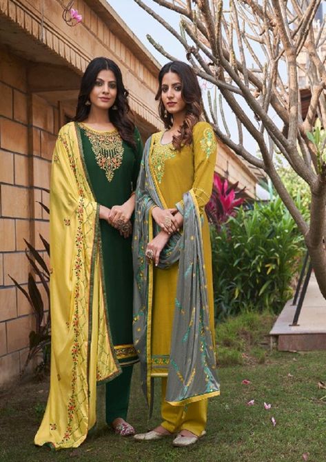 FOURDOTS – SANGAM VOL 2 (181-184) HEAVY LOOK AND BEAUTIFUL EMBROIDERED DESIGNER SUIT 4PCS CATALOG Designer Palazzo, Panjabi Suit, Wedding Salwar Suits, Drashti Dhami, Lehnga Dress, Designer Punjabi Suits, Palazzo Suit, Designer Suit, Lehenga Style