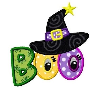 Boo Witch Hat Applique - 3 Sizes! - Products - SWAK Embroidery Halloween Ilustraciones, Halloween Applique, Fall Stickers, Witch Hat Halloween, Halloween Wood Crafts, Stickers Halloween, Adornos Halloween, Halloween Greeting Card, Autumn Stickers