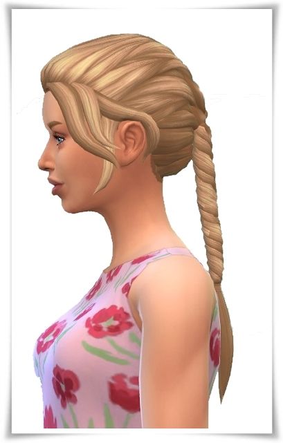 Sims 4 French Braids, 4 French Braids, Around The Sims 4, Sims 4 Blog, 4 Braids, Two Braid Hairstyles, Side French Braids, Side Braid Hairstyles, Big Braids