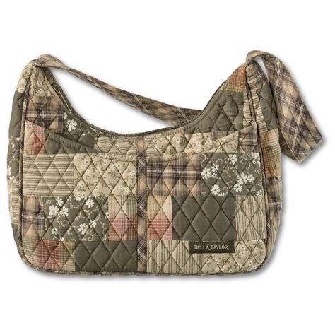 PRICES MAY VARY. Woodland Country Patchwork: An authentic quilted patchwork made from six fabrics in plaids, stripes, solids, and florals. 100% cotton fabrics feature an earthy, rustic palette of taupe, tan, and burgundy. Handbags and wallets are lined with 100% cotton. Sized Just Right: Not too big and not too small, the Blakely quilted purse measures 11" wide, 9.5” high at the sides (7" in the middle), and 4" deep. It’s the perfect size hobo-style pocketbook to carry everything you need, and t Rustic Palette, Budget Wallet, Quilted Purse, Quilted Patchwork, Fabric Handbags, Quilted Wallet, Fabric Purses, Sewing Purses, Quilted Purses