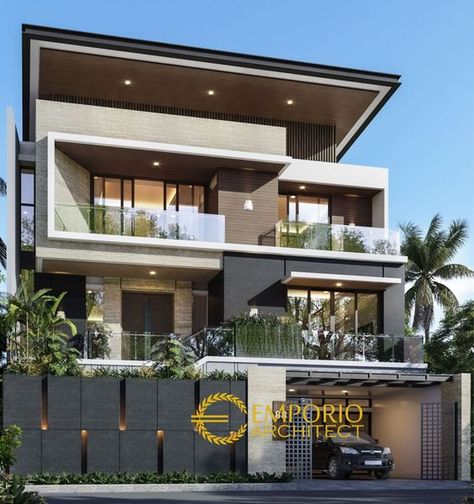 House 3 Floors, 3 Storey House Design, House Architecture Styles, Emporio Architect, Eksterior Modern, 2 Storey House Design, House Outer Design, Balkon Design, Best Modern House Design