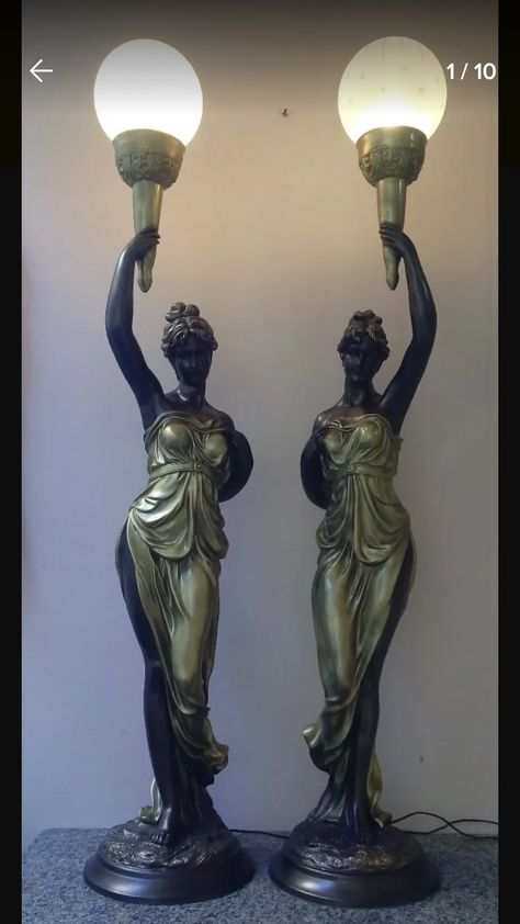 Candle Holders Decor Ideas, Rich Home, Africa Art, Candle Holder Decor, Grandmas House, Dream Room Inspiration, Antique Lamps, Bronze Statue, Dream House Decor