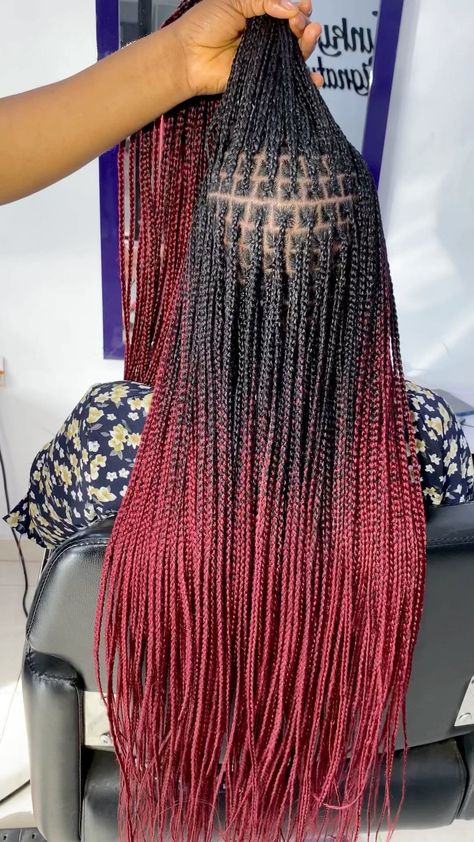 Red Ombre Braids, Braids Color Ideas, Hear Styles, Ombré Braids, Ombre Braids, Bella Disney, Red Box Braids, Braids Color, Hear Style