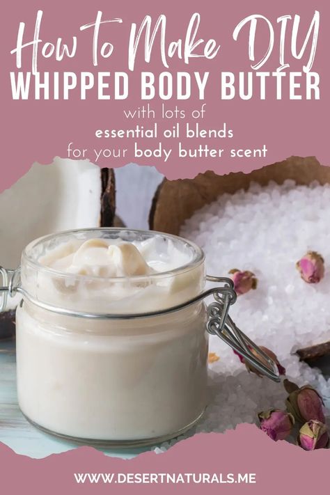 Got soft, moisturized skin with this all natural DIY Whipped Body Butter Recipe with essential oils blends like Lavender and Vanilla, frankincense, Creamsicle, and even a hormone calming blend.. Learn how to make your own nourishing whipped body butter with essential oil. Free from toxins, synthetic ingredients and preservatives. Customize your whipped body butter with any essential oil blend of your choice. This DIY recipe is perfect for dry skin. doTERRA Young Living Diy Whipped Body Butter Recipe, Body Butter Recipe Whipped, Homemade Whipped Body Butter, Diy Whipped Body Butter, Whipped Body Butter Recipe, Diy Body Butter Recipes, Body Butter Recipe, Homemade Body Butter, Natural Body Lotion