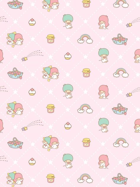 Lala Sanrio, Twin Stars Wallpaper, Kiki And Lala, Background Pastel, Stars Wallpaper, Sanrio Wallpaper, Hello Kitty Iphone Wallpaper, Twin Stars, Star Wallpaper