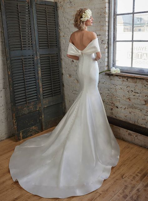 123246 Nairobi - Mikado Wedding Dress Fitted Satin Wedding Dress, Wedding Dress With Overskirt, Curvy Wedding Dress, Mikado Wedding Dress, Calla Blanche, Curvy Wedding, Pearl Wedding Dress, Strapless Sweetheart Neckline, Classic Wedding Dress