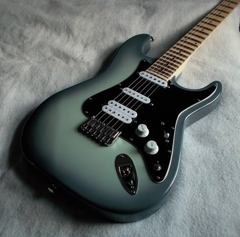 Kiesel Delos - Seafoam Green with a light trans black burst. Green Electric Guitar Aesthetic, Dark Guitar Aesthetic, Dark Green Guitar, Green Electric Guitar, Green Guitar, Guitar Aesthetic, Guitar Tabs Songs, Electric Guitar Design, Green Electric