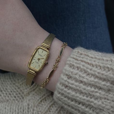 Vintage Dufonte Watch Gorgeous gold watch with... - Depop Vintage Watches Women Aesthetic, Dainty Gold Watches, Watch Gold Women's, Vintage Dainty Watch, Vintage Gold Watch Women’s, Vintage Watch Aesthetic, Vintage Watch Women, Dainty Watches, Gold Vintage Watch